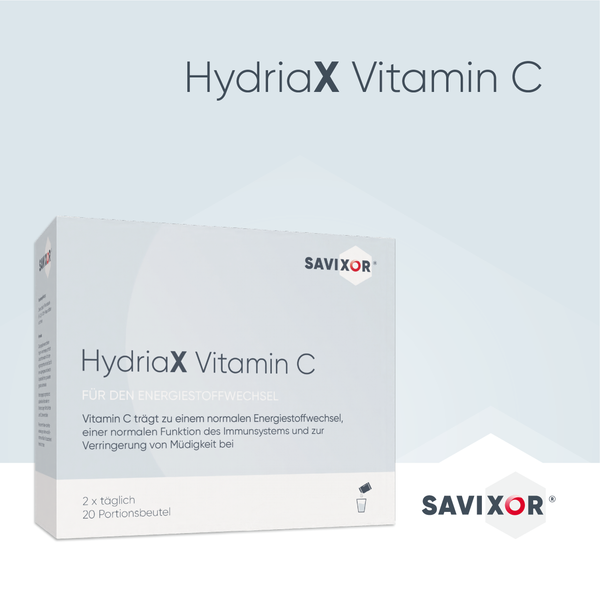 HydriaX Vitamin C Nahrungsergänzung – Vorderseite der Verpackung