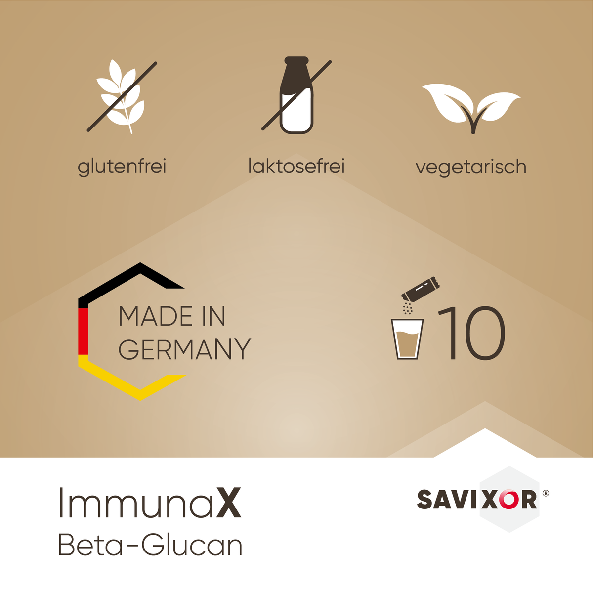 ImmunaX Beta-Glucan Eigenschaften – glutenfrei, laktosefrei, vegetarisch
