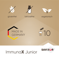 ImmunaX Junior Eigenschaften – glutenfrei, laktosefrei, vegetarisch

